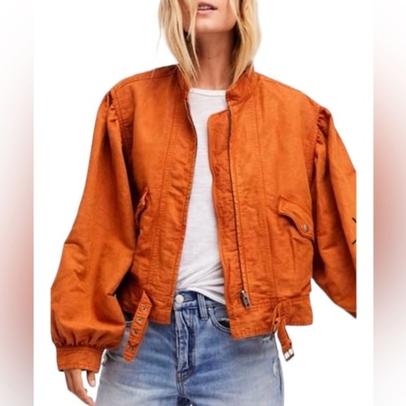 Free People Poet Jacket in Burnt Orange Size XS - Picture 2 of 16